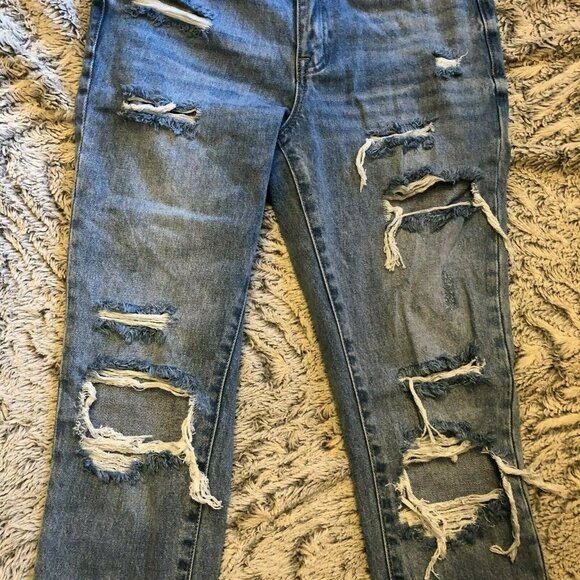Special A Women's Light Wash Distressed Denim Skinny Jeans Size 1 - Picture 5 of 9